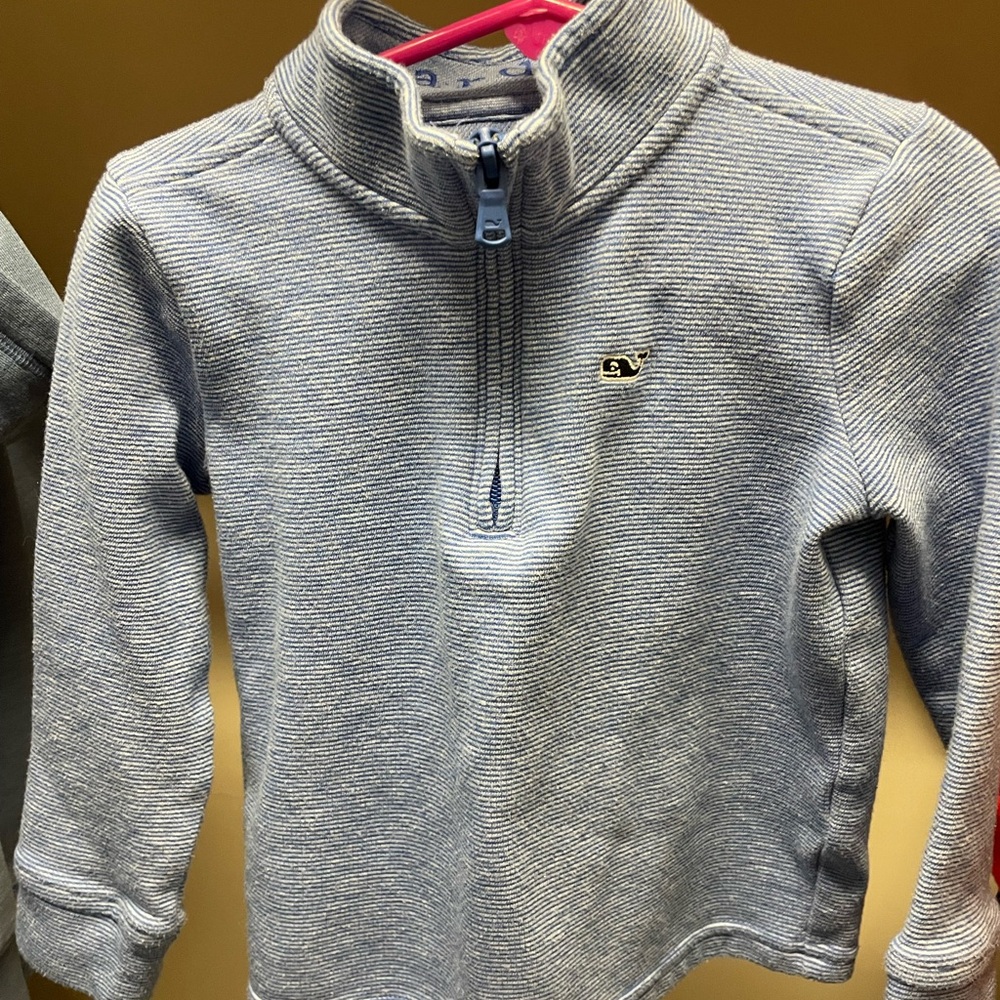 Vineyard Vines Kids Light Blue Half-Zip Sweater